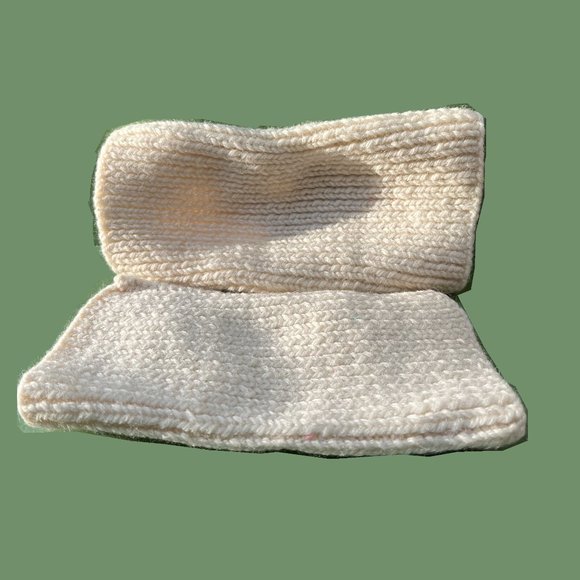 Toddler Ivory Hand Knit Leg Warmers Adaptive Wear - Picture 1 of 3